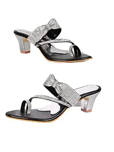 WalkTrendy Womens Synthetic Black Sandals With Heels - 4 UK (Wtwhs480_Black_37)