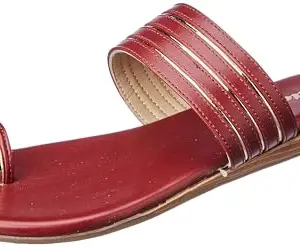 Bata Women's Therese Toe Ring Slippers (5715828_MAROON_7 UK)