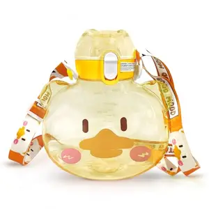 FunBlast Water Bottle for Kids – Cute Sipper Water Bottle with Straw, Stylish Anti-Leak Bottles for Kids, School Water Bottles (Yellow)