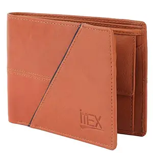 iMex Men's Top Grain Genuine Leather Wallet (Golden Brown)