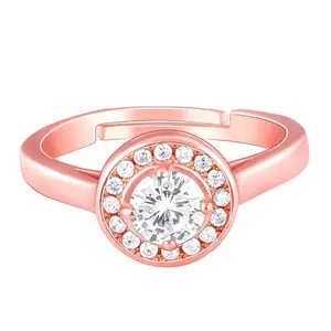 GIVA 925 Silver Rose Gold Magical World Ring, Adjustable | Gifts for Women and Girls | With Certificate of Authenticity and 925 Stamp | 6 Months Warranty