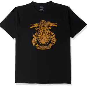 Royal Enfield Men's Classic Fit T-Shirt (TSS240073_Black 3XL)