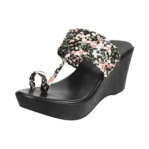 Metro Women Wedge Heel Slip-on Sandal Black UK/5 EU/38 (34-58)