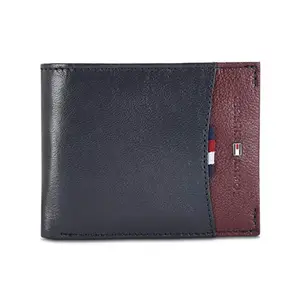 Tommy Hilfiger Phelps Leather Global Coin Wallet for Men - Navy, 4 Card Slots