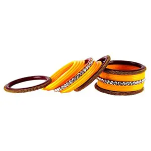 MAYA FASHION Yellow Stone Acrylic Bangle Elegant Extra Large Size Bangle | Perfect Fit for Plus Size banglesTrendy and Comfortable Fit for woman and girls | (Sku-ban1560)