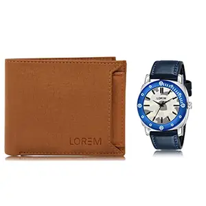 LOREM LOREM Combo of Men Watch & Artificial Leather Wallet-FZ-WL03-LR54