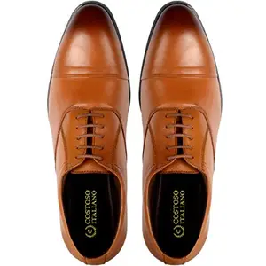 Costoso Italiano Tan Leather Formal Oxford Shoes for Men