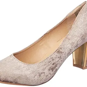 Carlton London Women's Court Shoe_High Heel Taupe Pumps - 7 UK (40 EU) (CLL-5496)