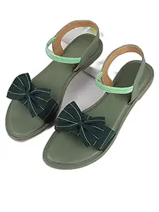 WalkTrendy Womens Synthetic Green Sandals - 6 Uk (Wtwf229_Green_39)