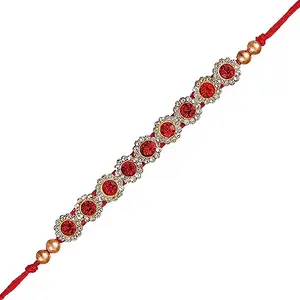 Handicraft Bazarr Stone And Diamond Work Rakhi | Beautiful Design Simple Rakhi For Brother/Bhaiya/Bhai/Bro | Latest Thread Rakhis