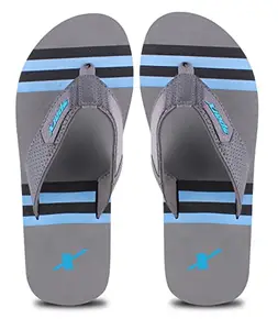 Sparx Men SFG-66 Dark Grey Sky Blue Flip Flops (SF0066G_DGSB_0006)