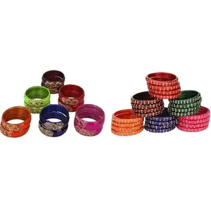 Somil Combo Bangles Set For Women & Girls | Multi-Color Chudi | Wedding, Festival, Daily & Occasion Use, Pack Of 36, Multicolor -A380