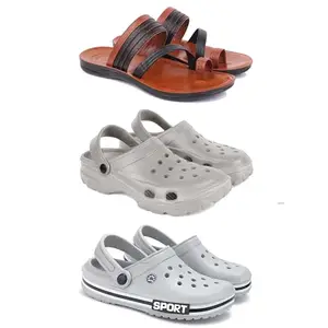 DRACKFOOT Men's Sandals | Lightweight Wear| Stylish & Easy to Wear For Men's GRT-SAN-(3-COMBO)-3151-3124-3016-8