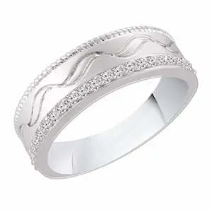 Kanak Jewels Rhodium Plated Cubic Zirconia Ring for Girls and Women