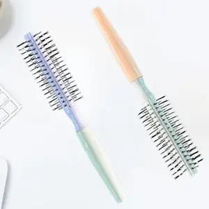 Round Hair Brush with Strong & Flexible Nylon Bristles having Anti-static Ball Tips, For Grooming, Smoothing, Detangling Hair, Ideal for Men & Women 23CMX5 CM Set of 2