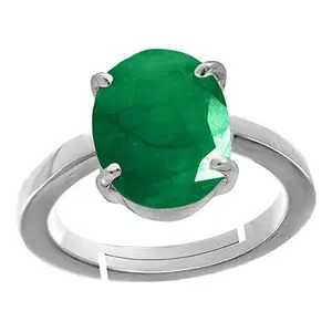 Gemscom 10.25 Ratti Zambian Emerald Ring (Natural Panna/Panna stone Ring) Natural Original