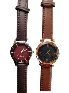 AARATI ENTERPRISE Sophisticated Dark Brown Quartz Everyday Watch: Timeless Style, Reliable Precision (Style 4)