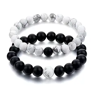 Calista Couple-Combo Matching Best Friend Relationship Natural Multi Layer Tiple Protection Stone Beads Magnetic Bracelets For Unisex Adult