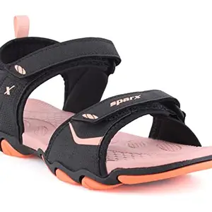 Sparx Women SS-591 Black Peach Floater Sandals (SS0591L_BKPC_0004)