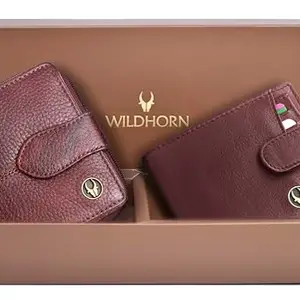 WildHorn® Leather Wallet for Men & Women | Wallet Combo for Men | Genuine Leather Purse | Premium Gift Box Edition | Gift Box for Birthday, Anniversary