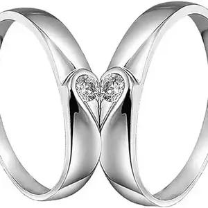 Lila Fashion Jewellery Adjustable Crystal Combine make 1 Hearts Couple Finger Rings Stainless Steel Cubic Zirconia Ring (BZR_308-Combinemake1Heart(M:09)_Prnt)