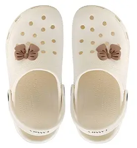 CASSIEY Indoor & Outdoor Sandals Clogs | Comfortable Lightweight Clogs Sandal for Women's and Girls- Cream 3-4 UK