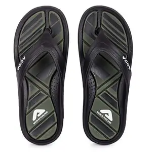 ADDA (LABEL) Men's TM-X1 Black, Olive Open-back Slipper - 9