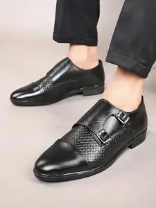 WOAKERS Mens Synthetic Leather Comfortable and Stylish Formal Shoes (Black, 7) (HR-Moccasin)