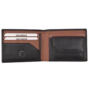 GINO JOHNSON Medium Size Luxury Italian Real Pure Original Genuine Leather Wallets for Men, Gents Purse Money Bag Male Boy with Coin Pocket, 7 Credit Cards Slots, 2 Cash & Special Pocket (Brown)