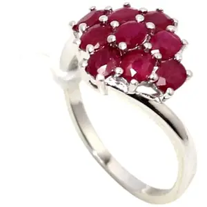 Rajasthan Gems Ring 925 Sterling Silver Natural Precious Red Ruby Manik Gem Stone Gemstone Women Handmade Gift k505