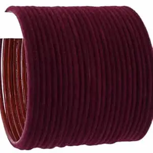 Raahive Maroon Velvet Bangles for Women & Girls | Traditional Kashmiri Soft Velvet Chudi Set | Bridal Ethnic Bangles | Elegant Designer Bangle Set | Pack of 24