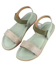 Bagadiya Trading Walktrendy Womens Synthetic Green Sandals - 8 UK (Wtwf331_Green_41)