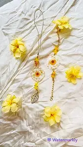 Yellow Floral Rakhi for Bhai and Bhabhi