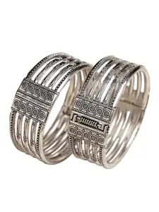 NVR oxidised german silver afgani kada bangle for woman and girls|Celebrity inspired|Antique Design Traditional Kada|Single Piece of Silver Replica Rajputi Rajwadi Sahiba Openable Kada| wedding gift