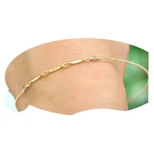 RRJEWELZ Natural Labradorite 2mm Round Shape Faceted Cut Gemstone Beads 7 Inch Gold Plated Clasp Bracelet For Men, Women. Natural Gemstone Stacking Bracelet. | Lcbr_04004