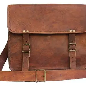 13 inch Vintage Handmade Leather Messenger Laptop Bag for Man Woman by Vintage Fashion