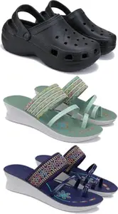 BERSACHE Extra Soft Classic Casual Slippers for Women with Regular wear | Ultra Soft & Flexibility Technology | Combo(P)-7068-1948-1947 Multicolor