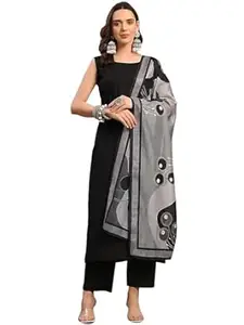 Pinkmint Women’s Cotton Blend Sleeveless Kurta Pant Set with Silk Dupatta | Comfortable Ethnic Wear, Office Wear, Casual & Festive Occasions | (Available in Plus Size)