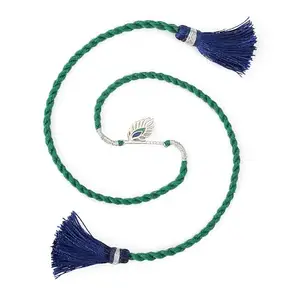 ZAVYA Mens 925 Sterling Silver Cubic Zirconia Oxidised Plated Peacock Rakhi for Brother | Happy Rakshabandhan | With Certificate of Authenticity and 925 Hallmark