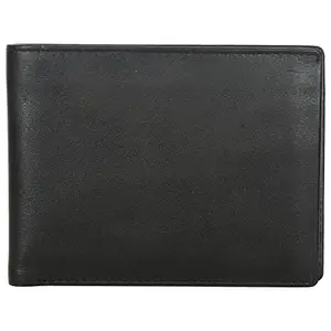 Genuine Leather Genuine Leather Black Color Wallet for Men 50318 (4 Credit Card Slots)