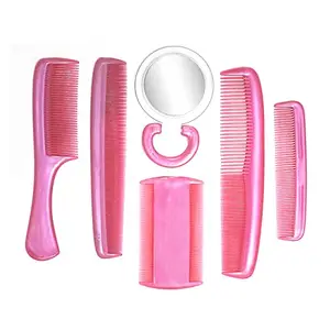 Majik 5 Pcs Hair Dressing Comb Set With Mirror for Hair Styling for Salon and Home (M5)