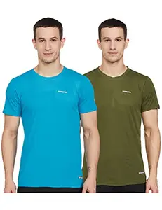 Charged Pulse-006 Checker Knitt Round Neck Sports T-Shirt Olive Size Large and Charged Pulse-006 Checker Knitt Round Neck Sports T-Shirt Scuba Size Large