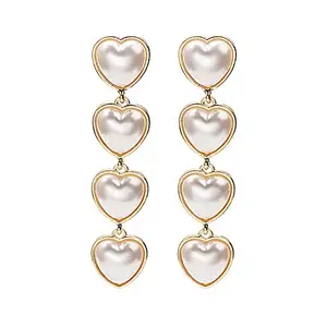 Yellow Chimes Elegant Latest Fashion Silver Plated White Floral Crystal designer Alloy Base Metal Drop Earrings (Design 9)