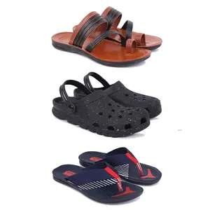 DRACKFOOT Men's Sandals | Lightweight Wear| Stylish & Easy to Wear For Men's GRT-SAN-(3-COMBO)-3151-3058-3130-6