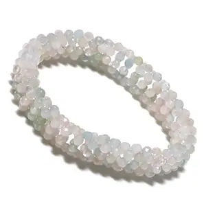 High Quility Pink Aquamarine Stretchable Bracelet Round Beads Bracelet For Unisex