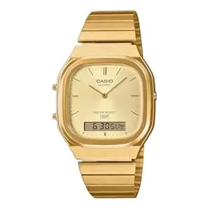 Casio Vintage AQ-240EG-9ADF Analog-Digital Gold Dial Unisex (D421)