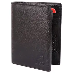 Zorfo Genuine Lather Wallet 7 Card Slots Coin Coin Slot,Photo id Slot with Hidden Pocket & Premium Gift Box (Black)