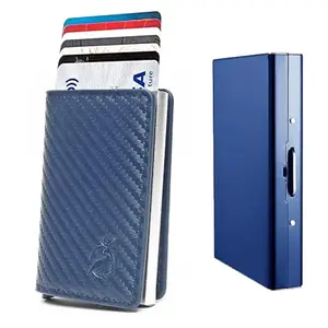 Stealodeal RFID Protector Metal and PU Unisex Cash and Card Holders, Pack of 2, Blue