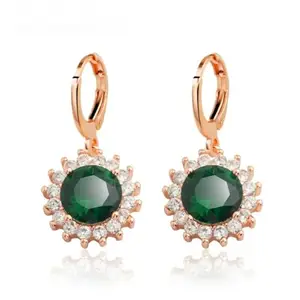Ashiana Exclusive Green crystal Sun Drop earring for Women