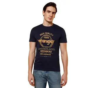 Wrangler Men's Regular Fit T-Shirt (WMTS005635_Black Iris